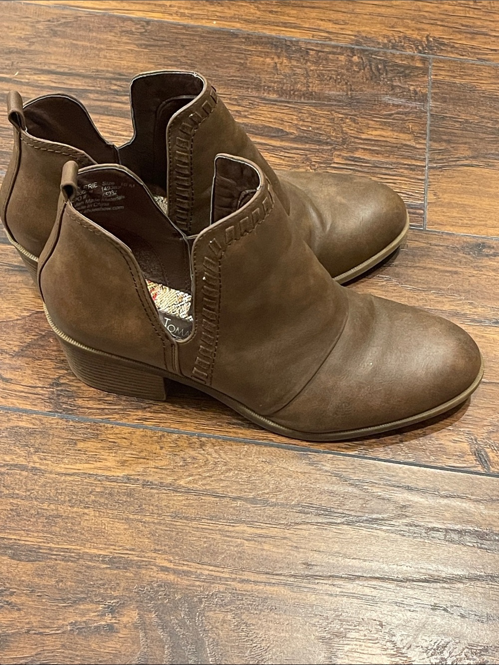 Hot Tomato Brown Ankle Booties with Side Cutouts